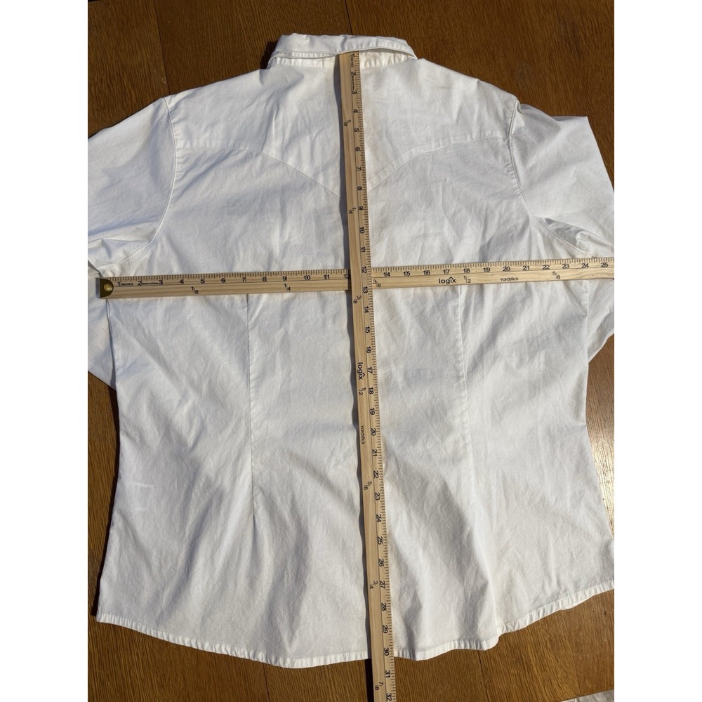 Wrangler Pearl Snap Western Shirt‎ Women's 2XL White RAM Rodeo Series Cowboy - Picture 7 of 8